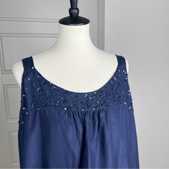 Eileen Fisher 100% Silk Sleeveless Blouse Sequins Statement Top Lined Sz 1X - Picture 4 of 9